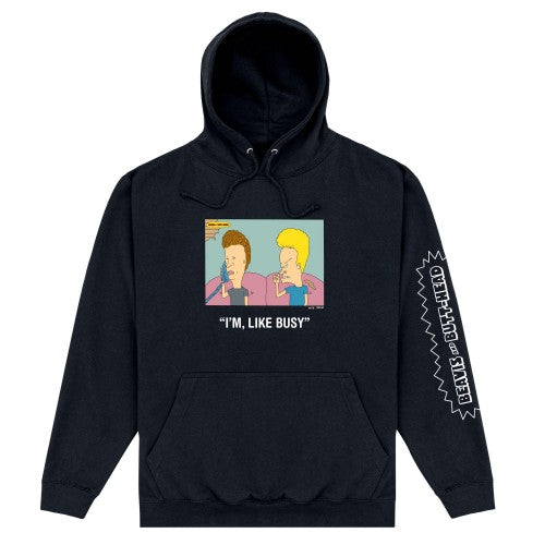 Front - Beavis & Butthead Unisex Adult I´m Like, Busy Hoodie