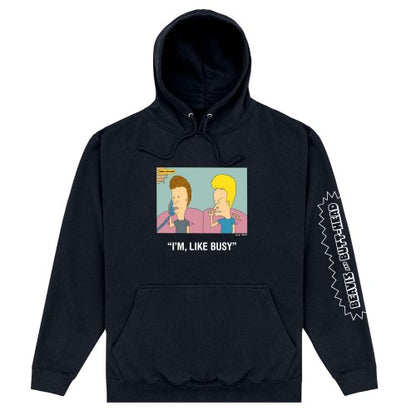 Front - Beavis & Butthead Unisex Adult I´m Like, Busy Hoodie