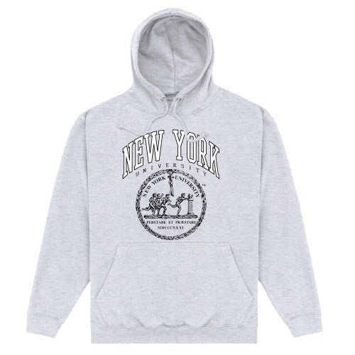 Front - New York University Unisex Adult Crest Hoodie