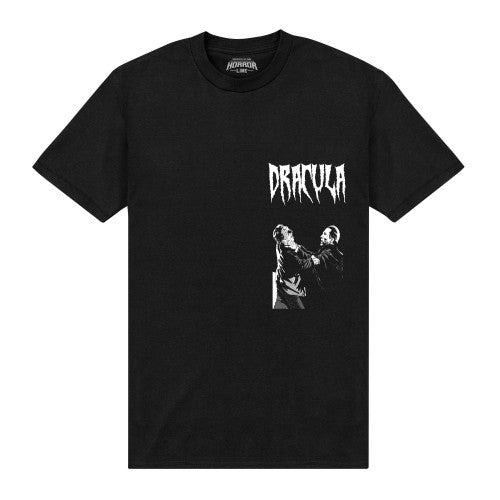 Front - Horror Line Unisex Adult Dracula Choking T-Shirt