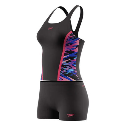 Front - Speedo Womens/Ladies Hyperboom Splice Tankini Set