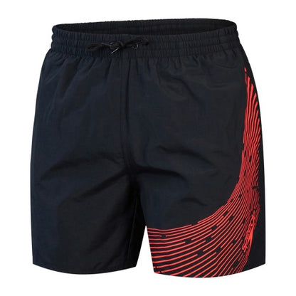 Front - Speedo Mens Medley Cut Line Logo Swim Shorts