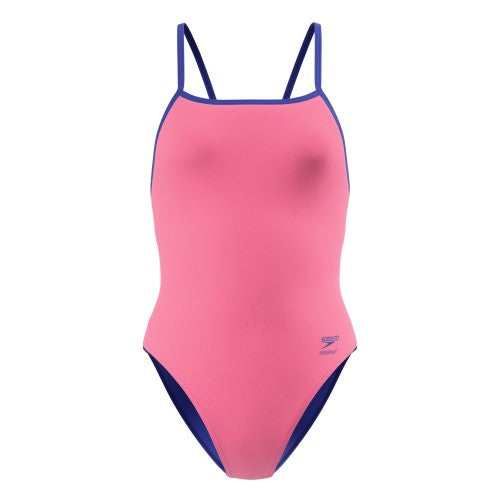 Front - Speedo Womens/Ladies Solid Triback One Piece Swimsuit