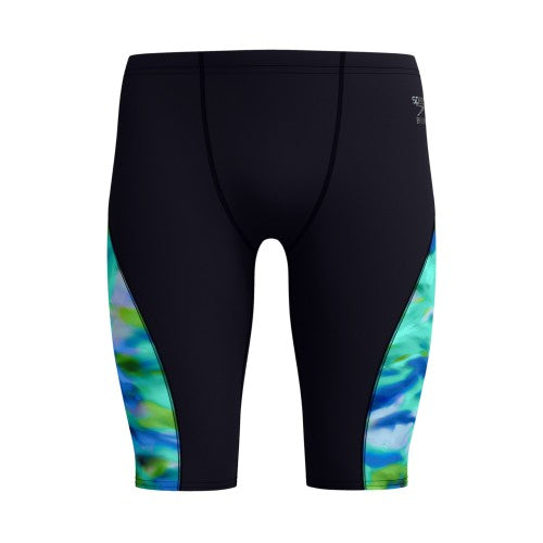 Front - Speedo Mens Spliced Endurance+ Jammer Shorts