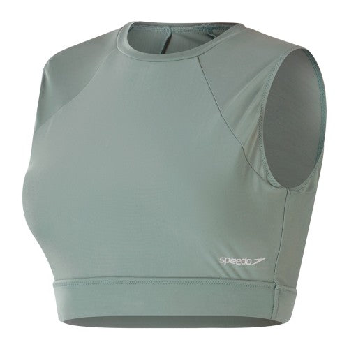 Front - Speedo Womens/Ladies Mesh Crop Top