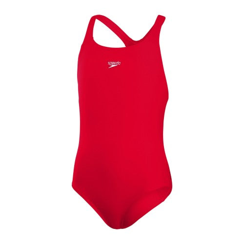 Front - Speedo Girls Medalist Endurance+ One Piece Swimsuit