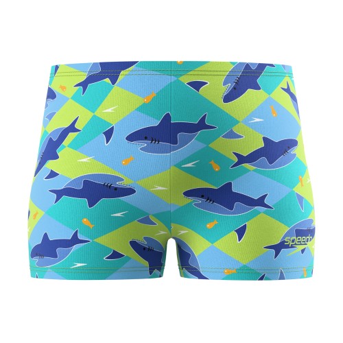 Front - Speedo Boys Aqua Shark Swim Shorts