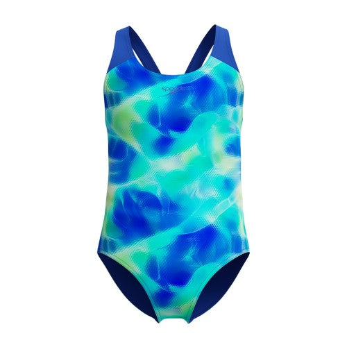 Front - Speedo Girls Splashback One Piece Swimsuit