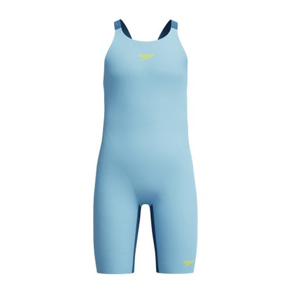 Turquoise - Front - Speedo Girls Fastskin Endurance+ Open Back Legsuit