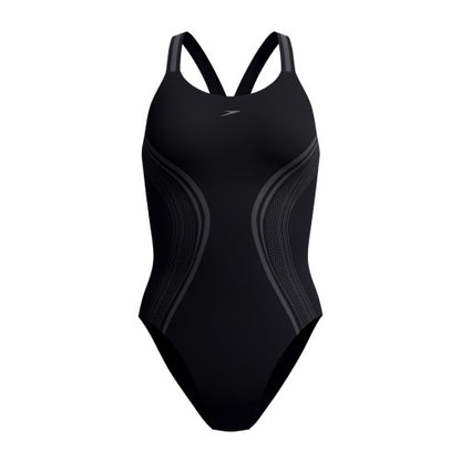Front - Speedo Womens/Ladies Printed Performance Muscleback One Piece Swimsuit