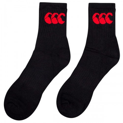 Front - Canterbury Mens Logo Crew Socks