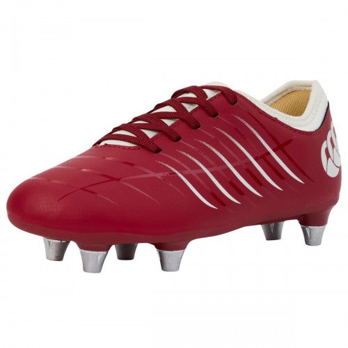 Front - Canterbury Childrens/Kids Phoenix 2.0 Leather Soft Ground Rugby Boots