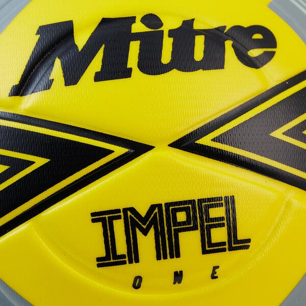 Fluorescent Yellow-Black-Grey - Side - Mitre Impel One Football