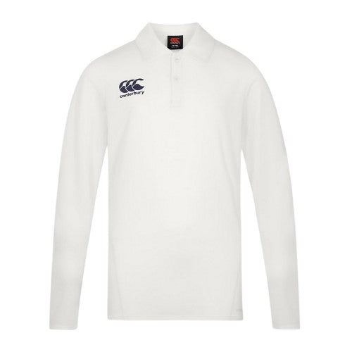 Front - Canterbury Mens Long-Sleeved Cricket Polo Shirt