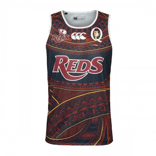 Front - Canterbury Mens Pasifika Queensland Reds Vest Top