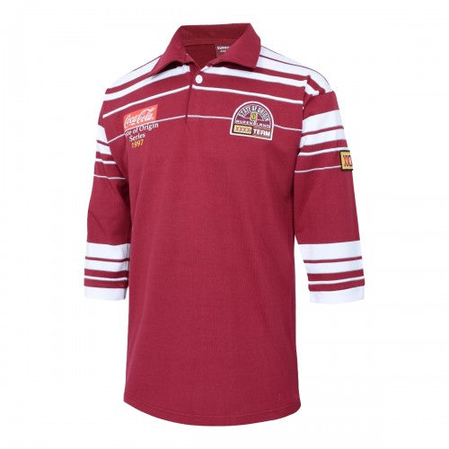 Front - Canterbury Mens NRL Queensland Maroons Polo Shirt