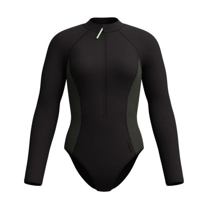 Blue-Black - Front - Speedo Womens-Ladies Scuba Flex Long-Sleeved One Piece Swimsuit