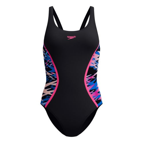 Front - Speedo Womens/Ladies Hyperboom Splice Muscleback One Piece Swimsuit