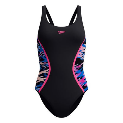 Front - Speedo Womens/Ladies Hyperboom Splice Muscleback One Piece Swimsuit