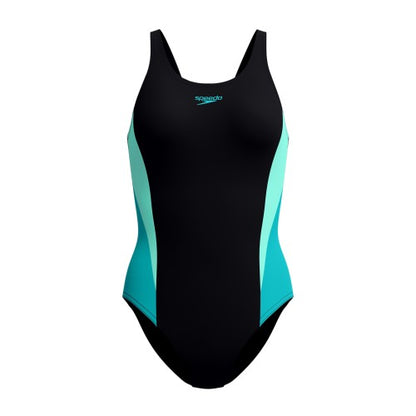Front - Speedo Womens/Ladies Splice 2.0 Colour Block One Piece Swimsuit