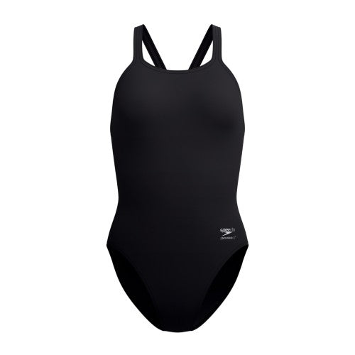 Front - Speedo Womens/Ladies Solid Leaderback One Piece Swimsuit