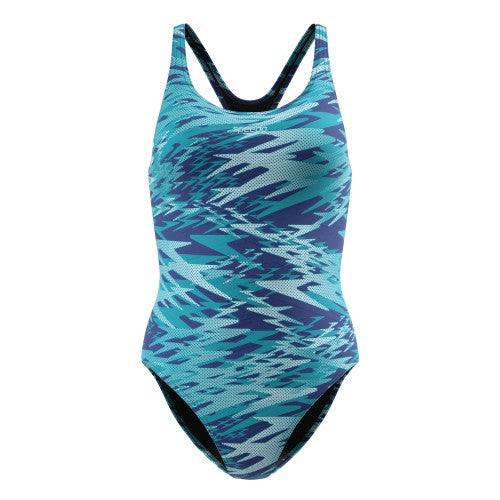 Front - Speedo Womens/Ladies Hyperboom Medalist Repeat Logo One Piece Swimsuit