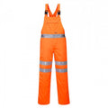 Front - Portwest Mens RT43 Polycotton Hi-Vis Safety Bib And Brace Trouser