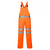 Front - Portwest Mens RT43 Polycotton Hi-Vis Safety Bib And Brace Trouser