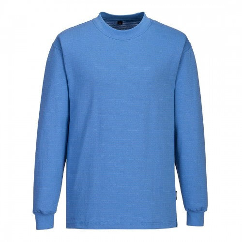 Forest Green - Front - Portwest Mens Anti-Static Long-Sleeved T-Shirt