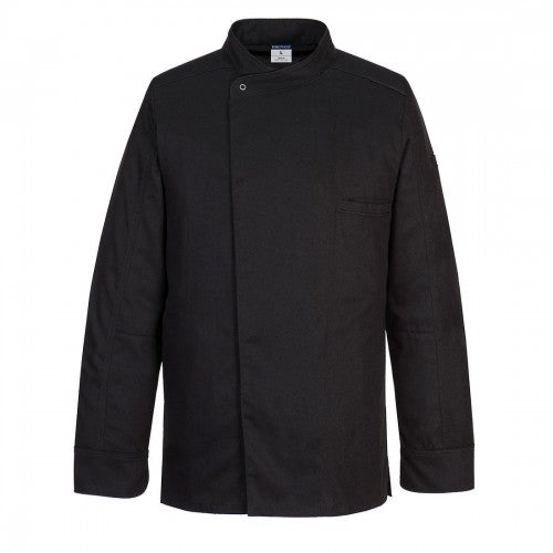 Front - Portwest Mens Surrey Long-Sleeved Chef Jacket