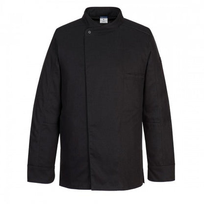 Front - Portwest Mens Surrey Long-Sleeved Chef Jacket