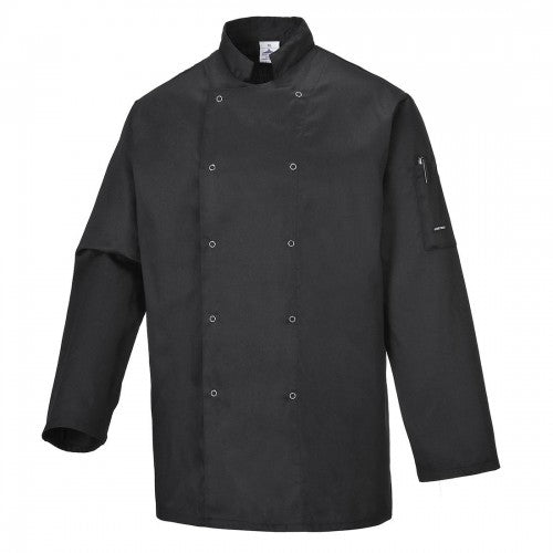 Front - Portwest Mens Suffolk Long-Sleeved Chef Jacket