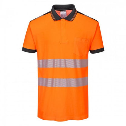 Front - Portwest Mens PW3 Hi-Vis Comfort Safety Polo Shirt
