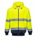 Front - Portwest Mens Contrast Hi-Vis Full Zip Hoodie