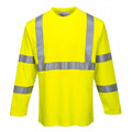 Front - Portwest Mens Hi-Vis Flame Resistant Long-Sleeved T-Shirt