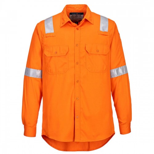Front - Portwest Mens Bizflame Work Lightweight Shirt