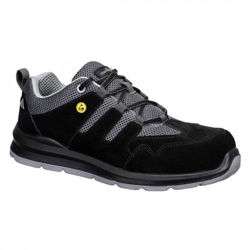Front - Portwest Unisex Adult S1 ESD SR FO Cow Suede Composite Toecap Safety Trainers
