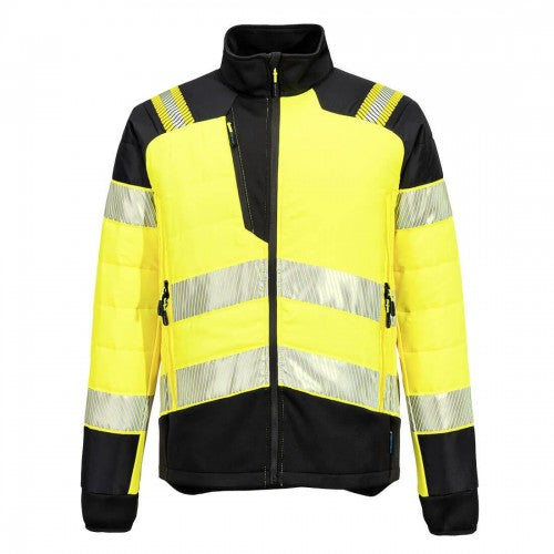 Front - Portwest Mens PW3 Padded High-Vis Hybrid Jacket