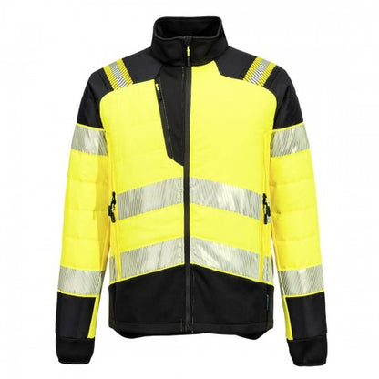 Front - Portwest Mens PW3 Padded High-Vis Hybrid Jacket