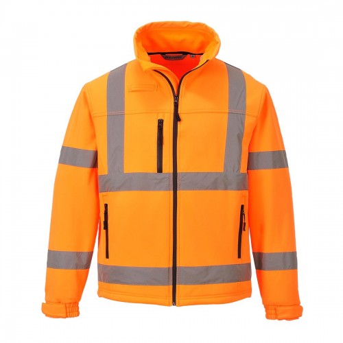 Front - Portwest Mens Classic High-Vis Soft Shell Jacket