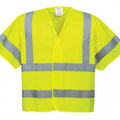 Front - Portwest Mens Short-Sleeved Hi-Vis Vest
