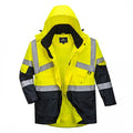 Front - Portwest Mens Contrast Hi-Vis Waterproof Jacket