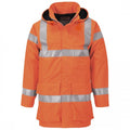 Front - Portwest Mens Multi Lite Bizflame Rain Hi-Vis Safety Jacket