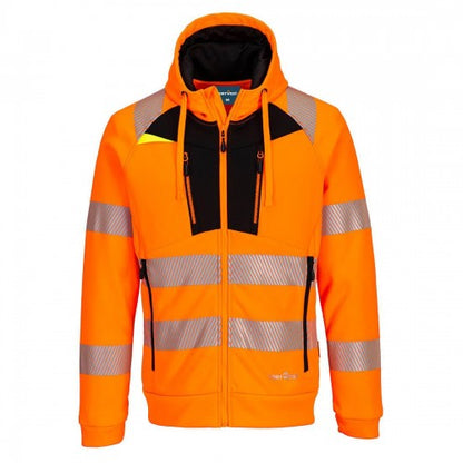 Front - Portwest Mens DX4 Hi-Vis Safety Full Zip Hoodie