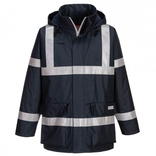 Front - Portwest Mens Bizflame Rain Anti-Static Jacket