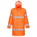 Front - Portwest Mens H442 Hi-Vis Raincoat