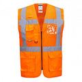 Front - Portwest Mens Madrid Mesh Hi-Vis Vest