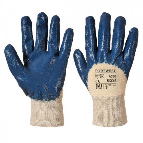 Front - Portwest Unisex Adult A330 Lightweight Nitrile Safety Gloves