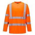 Front - Portwest Mens Hi-Vis Long-Sleeved Safety T-Shirt