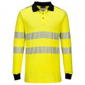 Front - Portwest Mens PW3 Flame Resistant Hi-Vis Long-Sleeved Polo Shirt